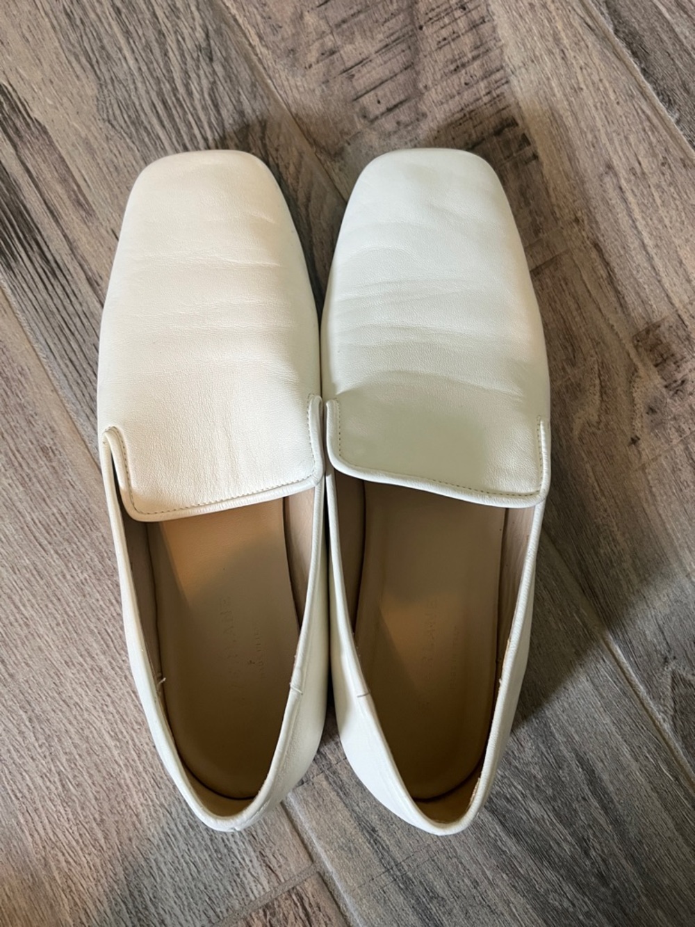 Everlane Cream Leather Slip-On Loafers - Picture 2 of 6